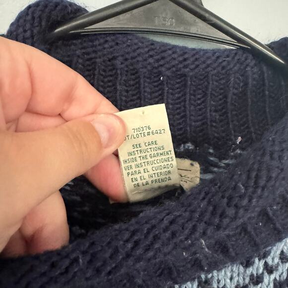 St. John's Bay Wool Blend High Neck Sweater Size Large Nordic Knit Fair Isle - Picture 6 of 8